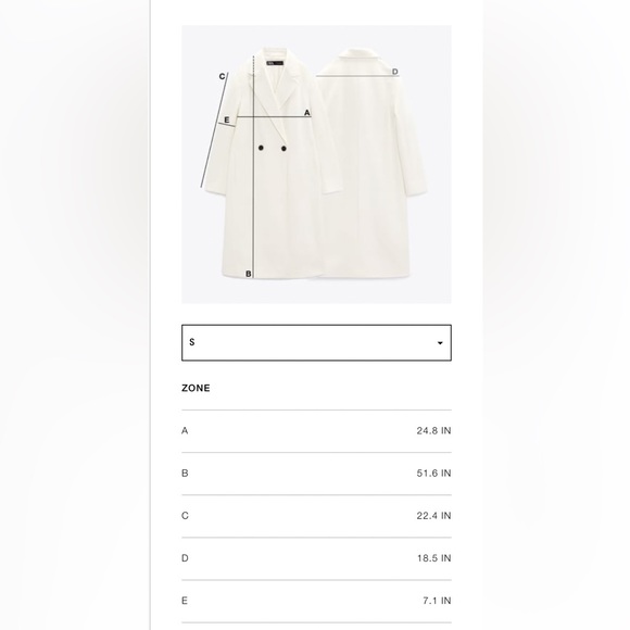 Zara Belted Cotton Topcoat in soft cream size S - Picture 9 of 9